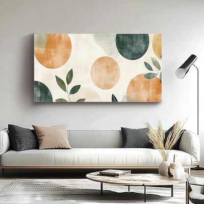 Iallbin Abstract Canvas Wall Art, Large Wall Art for Living Room, for Wall Modern Paintings Wall Decor Living Room (Abstract, Orange and beige, 48L x 24W)