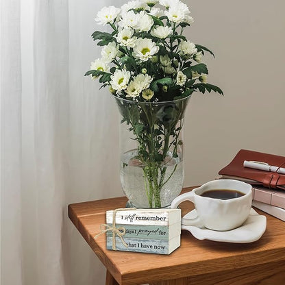 Decorative Books for Home Decor, Wood Book Stack for Table Decor, I Still Remember The Days I Prayed Decoration Books for Living Room Bookshelf Office, Farmhouse Stacked Books Decoration (L83)