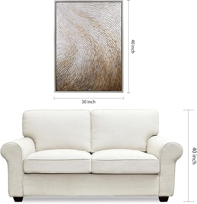 Empire Art Direct Gold Waves II Textured Metallic Hand Painted Framed Canvas Wall Art, Ready to Hang, Living Room, Bedroom & Office, 30"x40"x1.5"