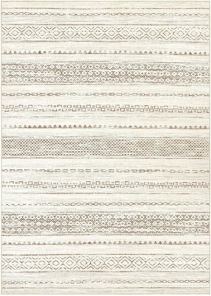 Nakagishi 6x8 Area Rug Living Room: Washable Boho Large Neutral Modern Soft Farmhouse Rugs Stain Resistant Indoor Floor Non-Slip Carpet for Bedroom Nursery Kids Playroom Office Dining Room- Brown
