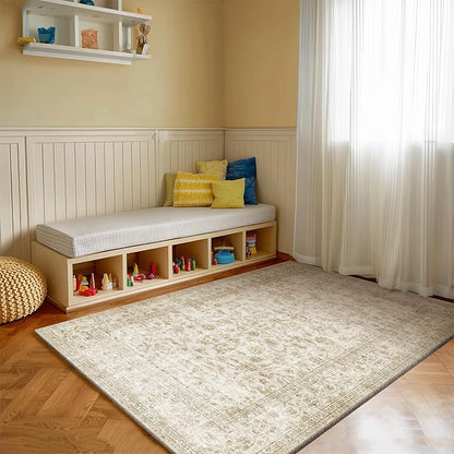 Machine Washable Throw Rugs for Entryway: Door Mat Indoor Entrance 4x6 Rug Small Area Rug Non Slip Low Pile Soft Kitchen Rugs for Front Door Indoor Entrance Entry Kids Room