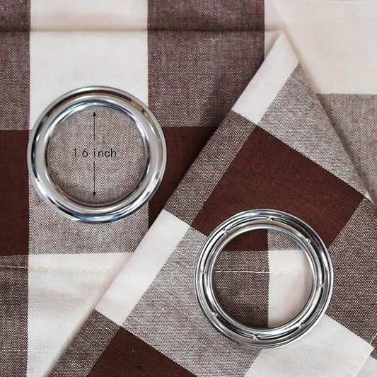 3 Pieces Tier Curtains and Valance Set Buffalo Check Kitchen Tiers Plaid Gingham Grommet Top Classic Short Small Cafe Curtains Country Farmhouse Cafe Bathroom 54"x18"/32"x24" Brown & White
