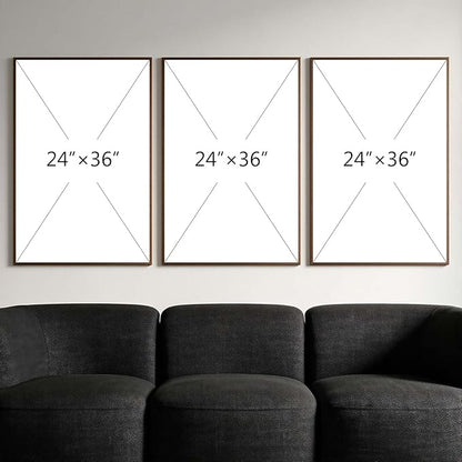 Thalasse 3D Abstract Canvas Wall Art Triptych, Neutral Textured Relief Wall Decor for Living Room, Minimalist Sandstone Sculpted Art Set of 3 with Walnut Wood Frame, 24" x 36" Each Panel
