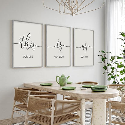 Heiple This is Us Wall Decor 11"x14" Framed Wooden Wall Sign for Home Decor Farmhouse Vintage Rustic Living Room Minimalist Family Wall Art (Gray)