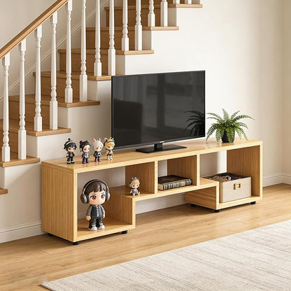 Lightdot TV Stand for TVs up to 55'', Modern Entertainment Center with Open Storage Large Capacity for Collection, Media TV Table Console for Living Room/Bedroom/Sofa Cabinet, Easy Assembly - Walnut