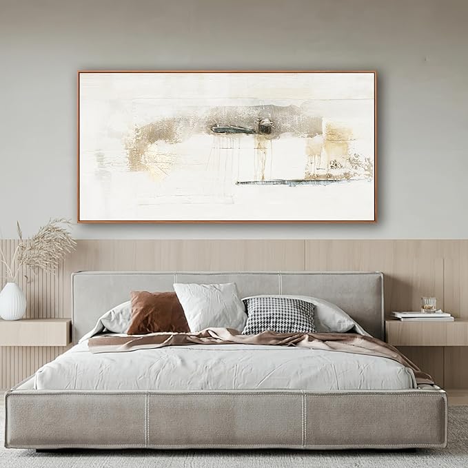 Framed Abstract Canvas Wall Art - Modern Decor, Maximalist & Minimalist Multicolor Graffiti Artwork for Living Room, Bedroom, Kitchen & Office - Ready to Hang - 24x48 Inch