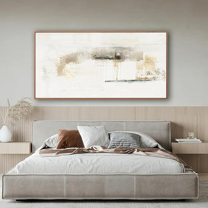 Framed Abstract Canvas Wall Art - Modern Decor, Maximalist & Minimalist Multicolor Graffiti Artwork for Living Room, Bedroom, Kitchen & Office - Ready to Hang - 24x48 Inch