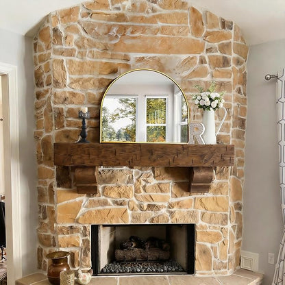 CIRCUMI Arched Wall Mirror, 30"x25" Gold Arched Mirror with Tempered Glass, Metal Frame, Large Size for Entryway Table, Mantel,Living Room,Over Sink,Arch Mirror for Decor,Shatterproof&Crystal-Clear
