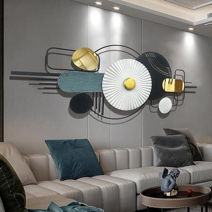 HAVFIFK Modern Metal Wall Art - Black & Gold Abstract Geometric Sculptures for Living Room, Dining Room, Bedroom & Bathroom12