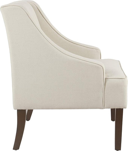 Homepop Upholstered Classic Swoop Arm Accent Chair Home Décor,Warm Ivory