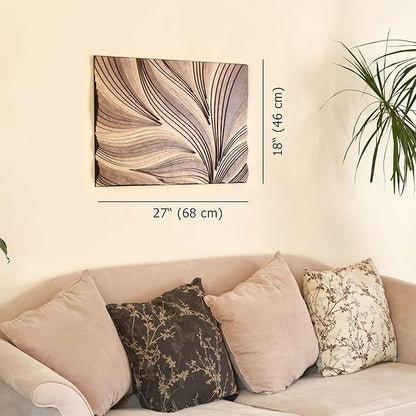 NEODECO Parametric Frameless Wood Wall Art, 3D Acoustic Wall Panel of Parametric Cut & Stained Birch Plywood Layers, Geometric Wall Hanging, Abstract Wood Wall Decor (Medium)
