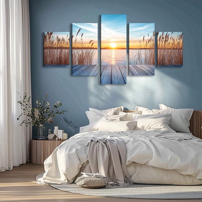 Landscape Framed Wall Art for Living Room Large Canvas Wall Art for Bedroom Scenery Office Wall Decor Wall Pictures Artwork Paintings Canvas Art Prints Home Decorations - 50" W x 24" H