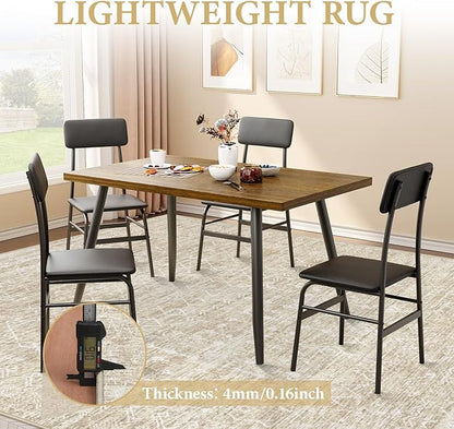 Area Rug for Living Room 9x12: Large Washable Boho Moroccan Rugs Geometric Neutral Rug, Non-Slip Foldable Morden Farmhouse Indoor Floor Carpet for Bedroom Dining Table Home (Moroccan Beige, 9'x12')
