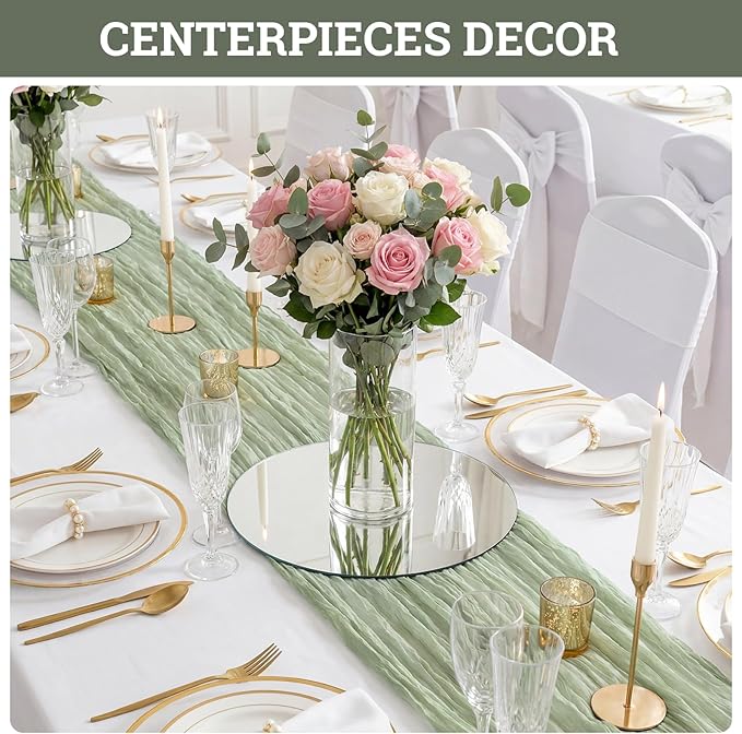 SUREAM Mirror Plates for Centerpieces 12 Inch, 2mm Thick Set of 24 Mirror Centerpieces, Idear for Table Centerpieces, Wedding, Party, Crafts, Wall Decorations