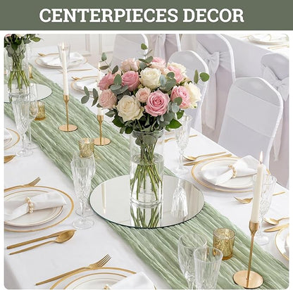 SUREAM Table Mirrors for Centerpieces, 12 Inch Round Mirror Centerpieces for Tables, Circle Candle Plates for Table Centerpieces Wedding Party Decorations(Set of 12, 2mm Thick)