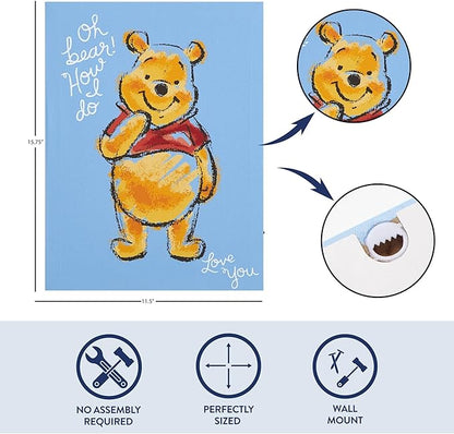 Disney Winnie The Pooh LED Wall Art,11.5"x15.75" Children's Hanging Décor, Light-Up Artwork for Kids' Rooms