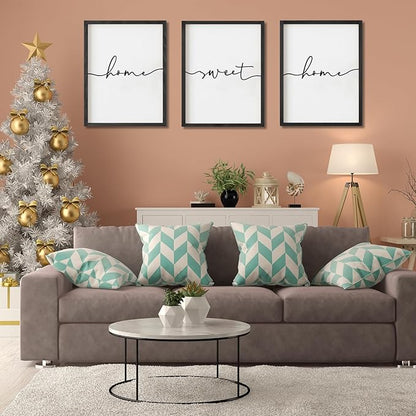 Heiple Set of 3 Framed Farmhouse Home Sweet Home Sign Above Bed Wall Decor for Bedroom Decor Wall Art Wood Signs