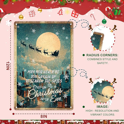 Christmas Decoration 8” x 12” Indoor Outdoor Vintage Bar Decor Yard Sign Holiday Phrase Sign for Home Kitchen Holiday Wall Decor Outdoor Gathering Spaces.