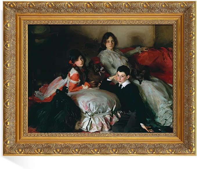 Solid Wood Frame for 11x14 Inch Stretched Canvas Paintings Prints Pictures, Finished Antique Gold Ornate Canvas Frame for Portrait Landscape Wall Art Decor (No Glass & Backboard)