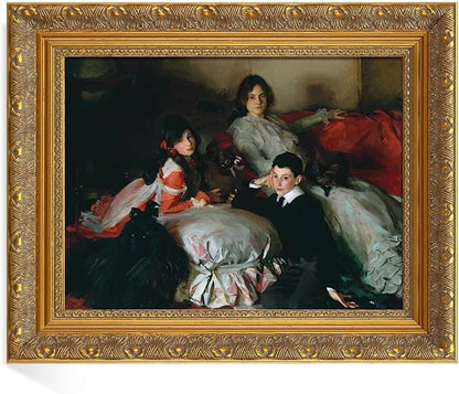 Solid Wood Frame for 11x14 Inch Stretched Canvas Paintings Prints Pictures, Finished Antique Gold Ornate Canvas Frame for Portrait Landscape Wall Art Decor (No Glass & Backboard)
