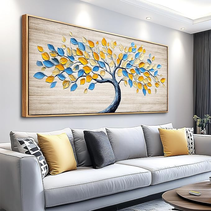 Wapluam Extra Large Wall Art,Abstract Canvas Painting Art Prints,Tree Of Life Wall Art,Above Bed Wall Decor,Nature Modern Pictures Wall Decor For Living Room Bedroom Bathroom Dining Room Office 30x60