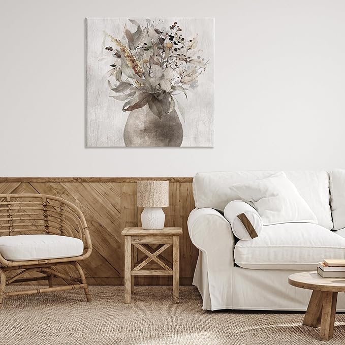 Stupell Industries 'Rustic Country Herb Vase', Canvas Art, 36 x 36 Inches, Easy to Hang and Sturdy, Made in USA, by Val Rhodes