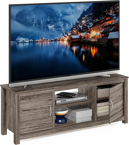 Furinno Classic Stand with Storage for TV up to 65 Inch, Rustic Oak, Large