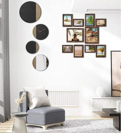 xnlkros Picture Frame Set 10 pack, Farmhouse Photo Frames, Gallery Wall Frame Collage, 8x10 5x7 4x6 Frames in 3 Different Finishes Picture Frames For Wall or Desk,Dark Brown