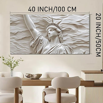 Trogonup Canvas Wall Art for Living Room Large Modern Canvas Prints White Statue of Liberty Picture Artwork for Bedroom Home Office 20"x40"