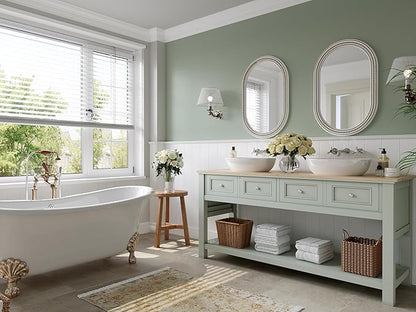 Farmhouse Oval Bathroom Boho Wall Mirror, 20" x 30" Antique Oval Bathroom Mirrors Over Sink, Wooden Wall Mirror for Bedroom, Living Room, Hallway, Vertical or Horizontal Hanging