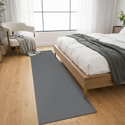 KOZYFLY Cotton Runners for Hallway 2x8, Washable Runner Rug, Woven Non Slip Kitchen Runner, Braided Entryway Rug, Floor Carpet for Foyer, Bedroom, Hall, Grey/Dark Grey