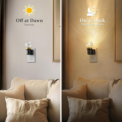 JandCase Night Lights Plug into Wall, Dimmable Night Light Pulg in, Globular Automatic Night Lights with Auto Light Sensor, Adjustable Brightness 3000K LED Night Light, for Bedroom Hallway