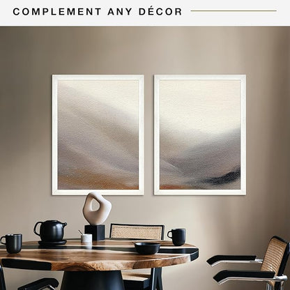 MCS Studio Gallery 18x24 Poster Frame White Woodgrain Engineered Wood, Vertical & Horizontal Wall Hanging Large Picture Frame for Photos, Posters & Art Prints (2-Pack)