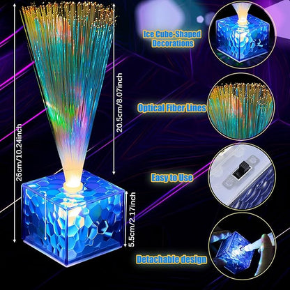 Amylove Mini Fiber Optic Lamp Bulk LED Light Color Changing Table Centerpiece Glow in The Dark Party Favors Supplies for Wedding Graduation Prom Birthday Disco Dance Decorations(9 Inch,Clear)
