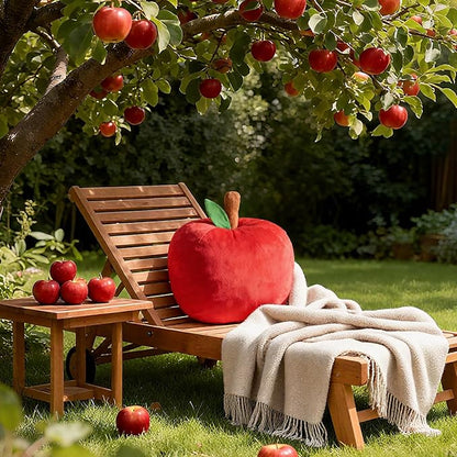 LANPU Cute Apple Shaped Plush Pillow – Soft Fruit Cushion for Couch, Sofa, or Bed, Adorable Decorative Throw Pillow for Room, Living Room & Home Decor (11 Inch, Red)