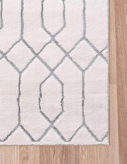 Marilyn Monroe Glam Collection Area Rug - Trellis (10'x 14' 1" Rectangle, White Silver/ Silver)