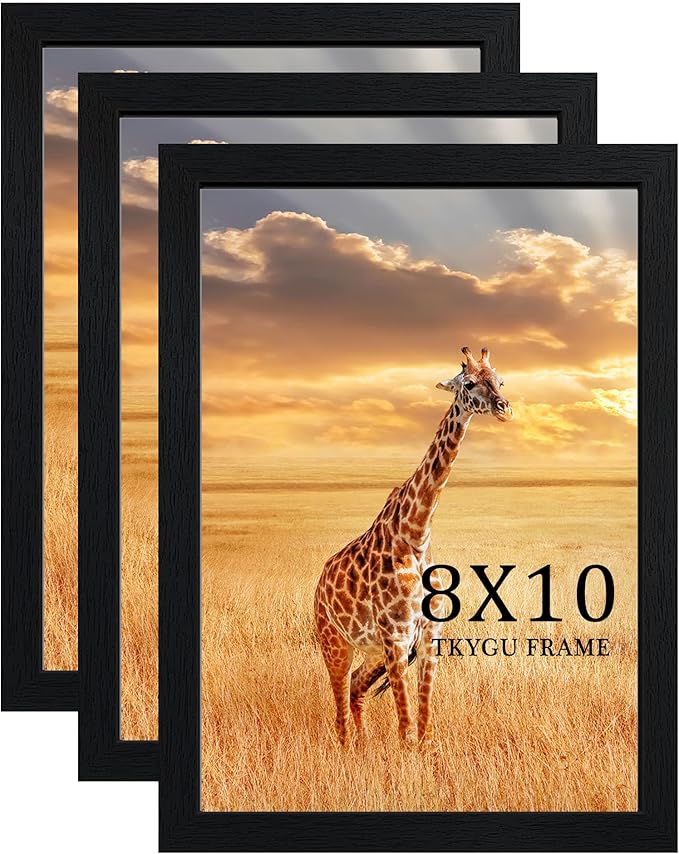 8x10 Picture Frame Set of 3, 8x10 Photo Frame for Wall Display, 8 x 10 Poster Frame Black, Display Frame for Vertical or Horizontal, best gift