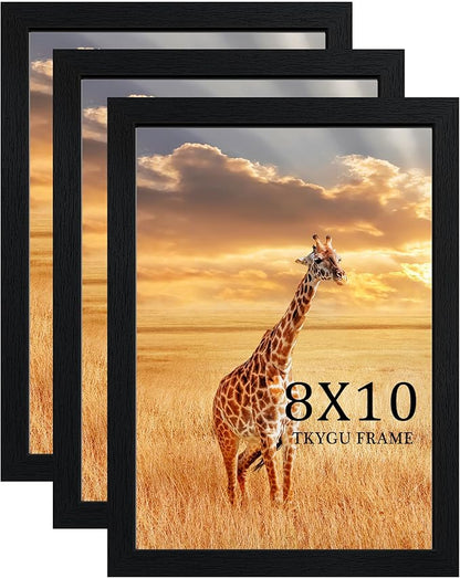 8x10 Picture Frame Set of 3, 8x10 Photo Frame for Wall Display, 8 x 10 Poster Frame Black, Display Frame for Vertical or Horizontal, best gift