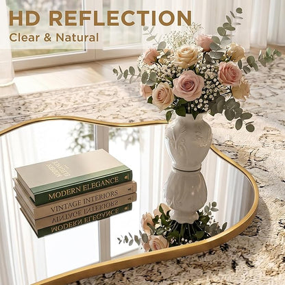 Mirror Full Length - Irregular Full Body Mirror Standing or Leaning or Wall Hanging 62.2"x 22.8" Asymmetrical Aviation Aluminum Alloy Frame Unique for Bedroom, Living Room, Cloakroom, Entryway