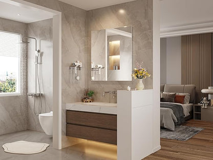 Frameless Mirror for Bathroom, 30"x36" Frameless Bathroom Mirrors for Over Sink, Large Tempered Glass Square Vanity Mirror, Wall Mirror for Living Room, Bedroom, Entryway, Vanity