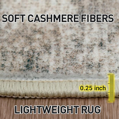 4x6 Area Rugs Washable Rug: Modern Abstract Living Room Rug Soft Anti-Skid Thin Carpet Indoor Floor Non-Shedding Carpets for Bedroom Dining Room Farmhouse Nursery Home Office Brown Black