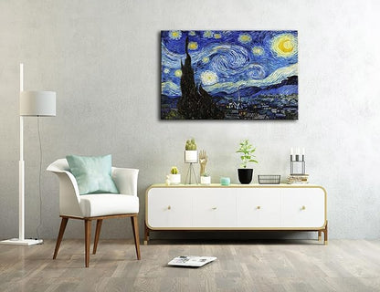 dgbtcart Starry Night, Vincent Van Gogh Canvas Wall art, Classic Paintings Reproduction Pictures Poster, Abstract Artwork Prints for Home Decor