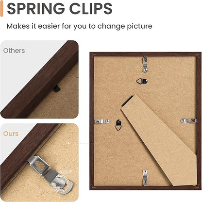 upsimples 10 Pack Picture Frames Collage Wall Decor for Mounting or Tabletop Display, Photo Gallery Frame Set for Family, Multi Sizes Including 8x10, 5x7, 4x6, Brown