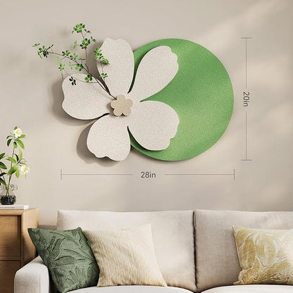 3D Textured Sage Green Minimalist Wall Art Decor, Boho Beige Botanical Floral Artwork for Walls, Cream Sandstone Texture Wall Decor for Living Room, Dining Room, Bedroom, Hallway, Home Office