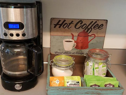 ARTCLUB HOT Coffee Great Drinks Retro Metal Tin Sign, Antique Plaque Poster Cafe Home Kitchen Wall Decor