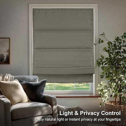 CHICOLOGY Cordless Roman Shade Window Treatment, Room Darkening Privacy Liner, True-to-Size No Deduction, Inside/Outside/Ceiling Mount, Cordless for Kids & Pets, 47" W x 64" H, Del Mar Sandcastle