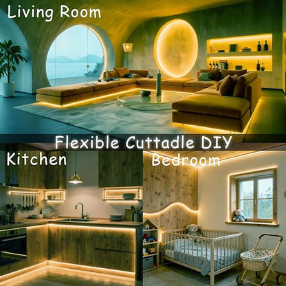 4000k 20FT Led Strip Lights for Bedroom Dimmable 10 FT 180 LEDs Rope Light Flexible Super Bright White Tape Lights for Ceiling Room Home Decor Luces LEDs for DIY Living Room Kitchen Vanity