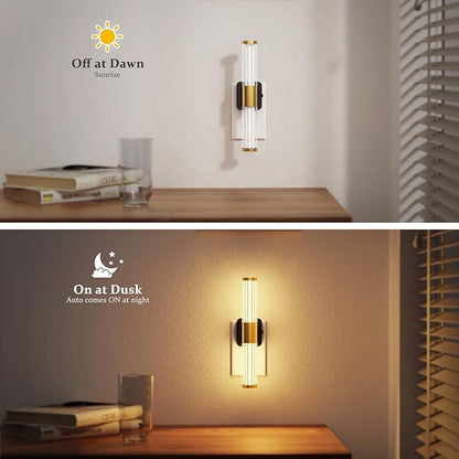 JandCase Night Light, Night Lights Plug into Wall, Soft White 3000K, 0-100LM Dimmable Night Light, Vanity Light Bar for Hallway, Bathroom, Rooms[2 Pack]