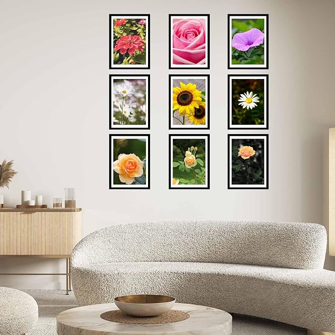 JCJMY 12 Pack 12x16 Picture Frame with 11x14 Mat, Display 11x14 with Mat or 12x16 Without Mat, 12 by 16 Frames Bulk Set of 12 Collage Gallery Wall Decor Photo Frames Set for Wall,Black