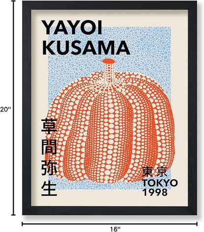 Poster Master Vintage Poster - Pumpkin Forever Print - Tokyo Art - Infinity Dots Art - Chic Gift for Men, Women - Perfect Decor for Living Room, Bedroom, Office, 16x20 Black Framed